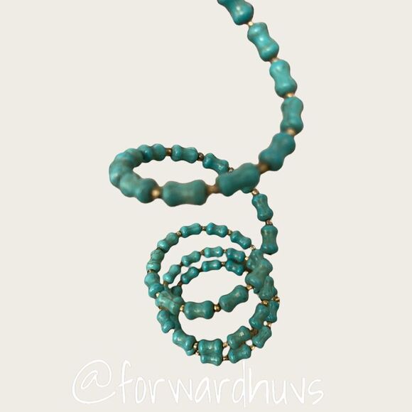 Bundle Sale 3 for $15 | Handcrafted Faux Turquoise Wire Wrap Bracelet - Picture 8 of 9